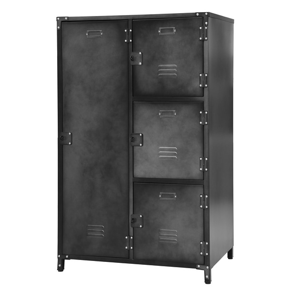 Allspace 4 Door Wardrobe Locker Blk Weathered Finish -240038