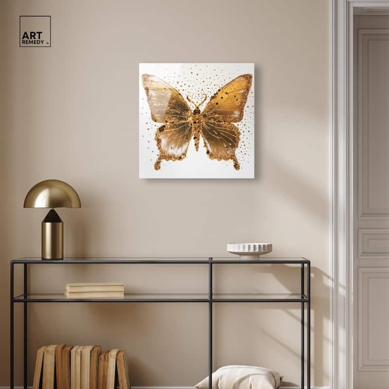 Lemon Glow Wings Acrylic by Art Remedy, Ready to Hang