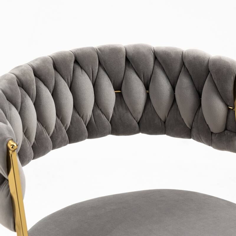 Velvet Home Desk Chair Office Swivel Chair with Wheels and Gold Base