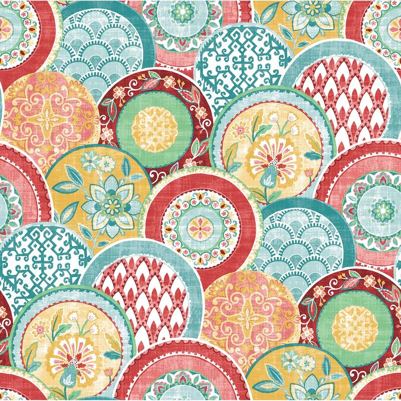 A-Street Prints Laguna Coral Plate Wallpaper