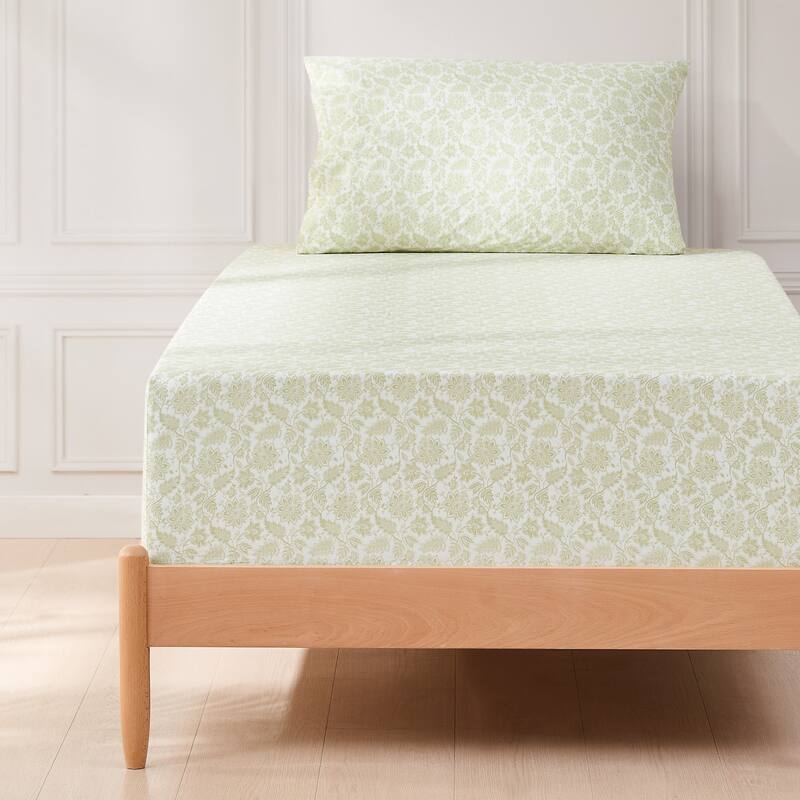 Lush Decor Floral Jacobean Sage Cotton Sheet Set