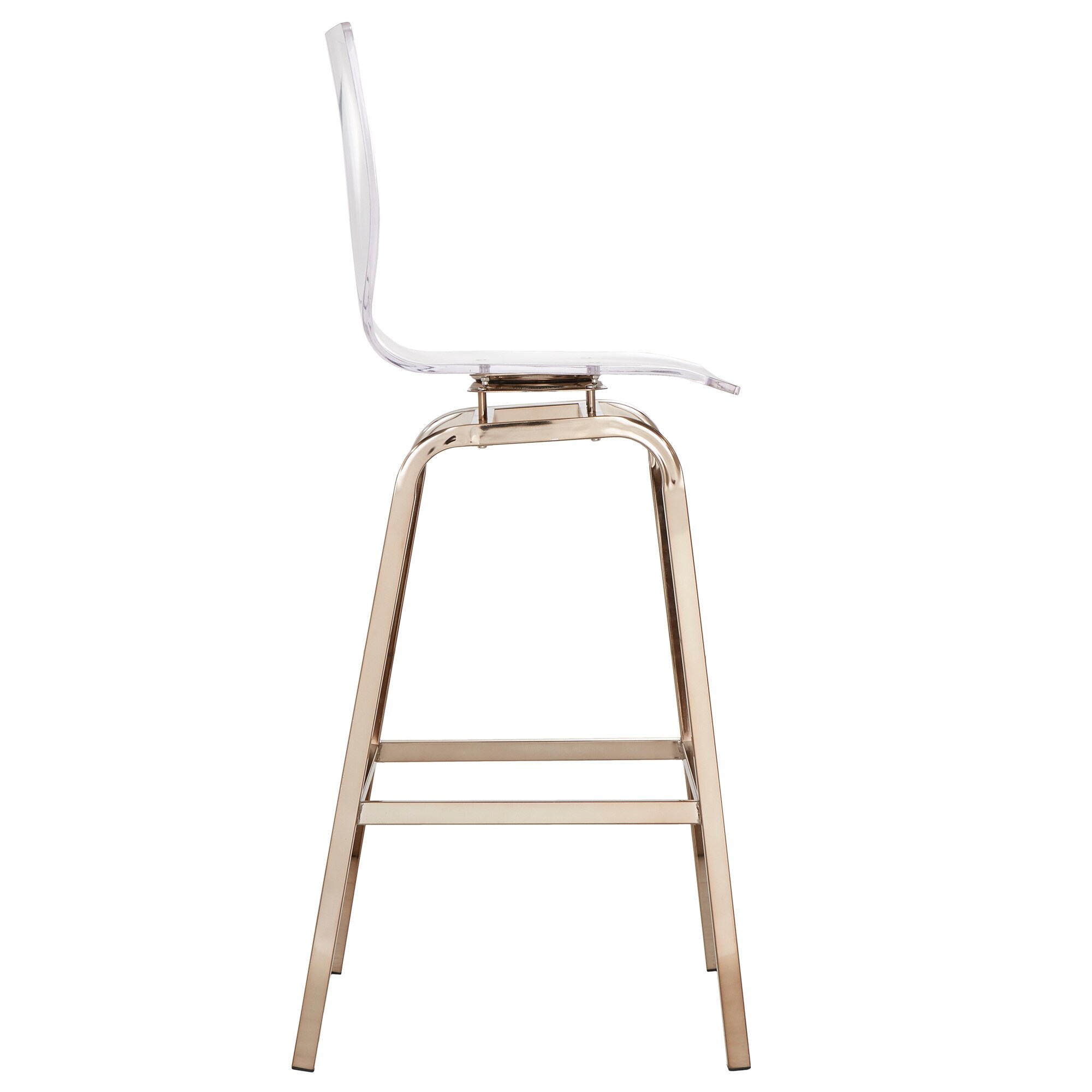Miles Acrylic Swivel High Back Bar Stools Set of 2 by iNSPIRE Q