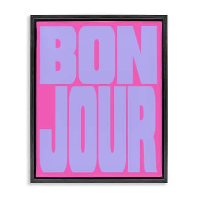 Stupell Bonjour Pink & Blue Framed Floater Canvas Wall Art Design By House of Lulu