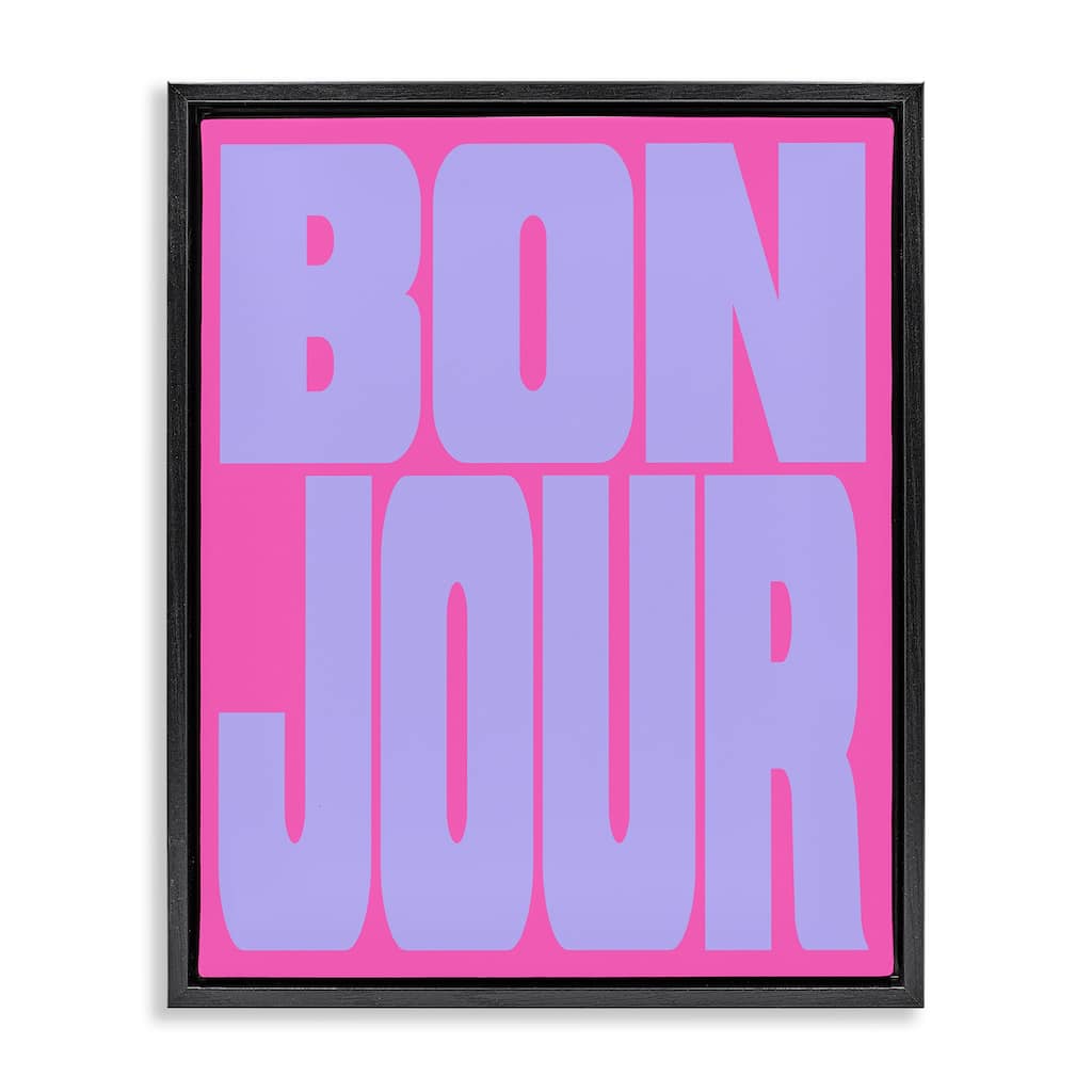 Stupell Bonjour Pink & Blue Framed Floater Canvas Wall Art Design By House of Lulu