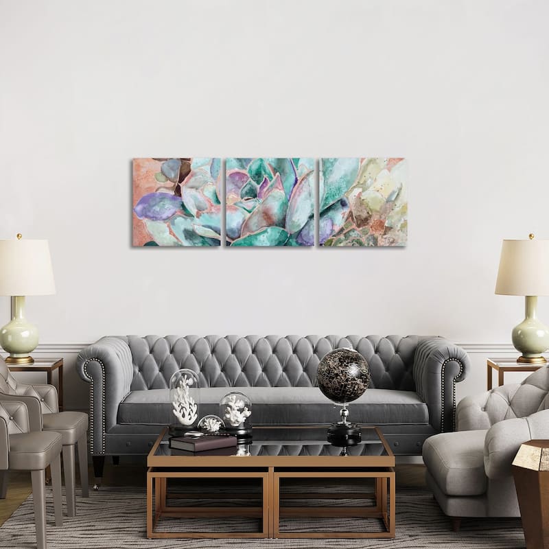 iCanvas "Desert Flower On Terra Cotta" by Patricia Pinto 3-Piece Canvas Wall Art Set
