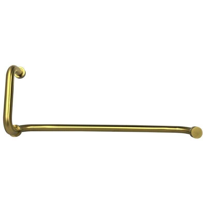 CEL Stainless Steel Tubular 8" Pull Handle with 18" Towel Bar Comb Set for Shower Door - Satin Brass