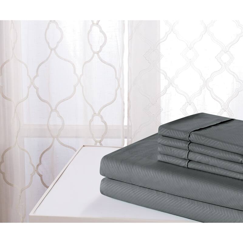 Rayon from Bamboo 4 Piece Luxury Chevron Embossed Sheet Set