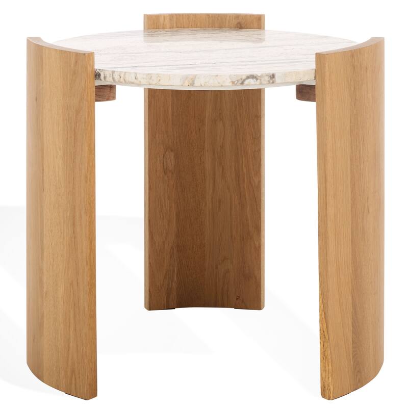 SAFAVIEH Couture Damarcus Travertine Accent Table - 20"W x 20"D x 20"H