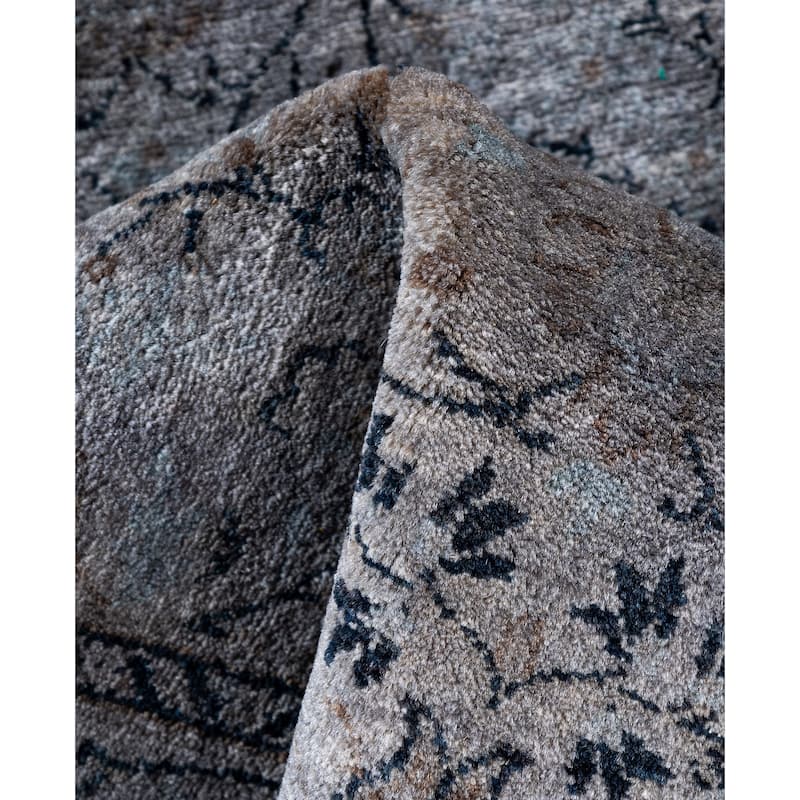 Overdyed One-of-a-Kind Hand-Knotted Area Rug - Gray - 2' 8" x 4' 2"