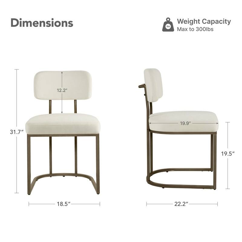 Spruce & Spring Arthur Dining Chair Set with Brass or Black Frame