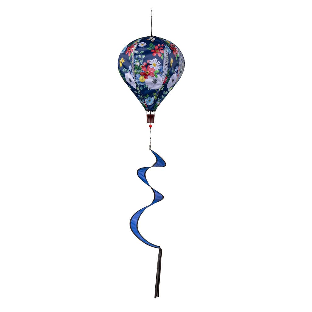 55 in. Red, White, & Bloom Floral Balloon Spinner