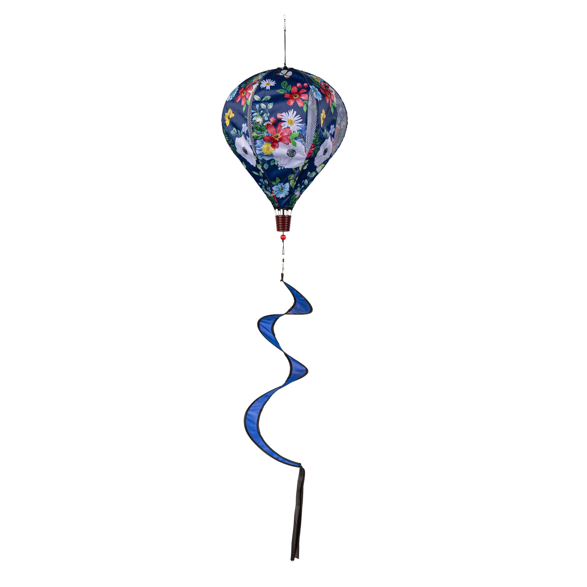 55 in. Red, White, & Bloom Floral Balloon Spinner
