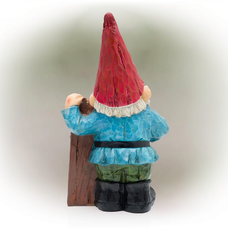 Gnome Folding Hands Looking Up Garden Statue