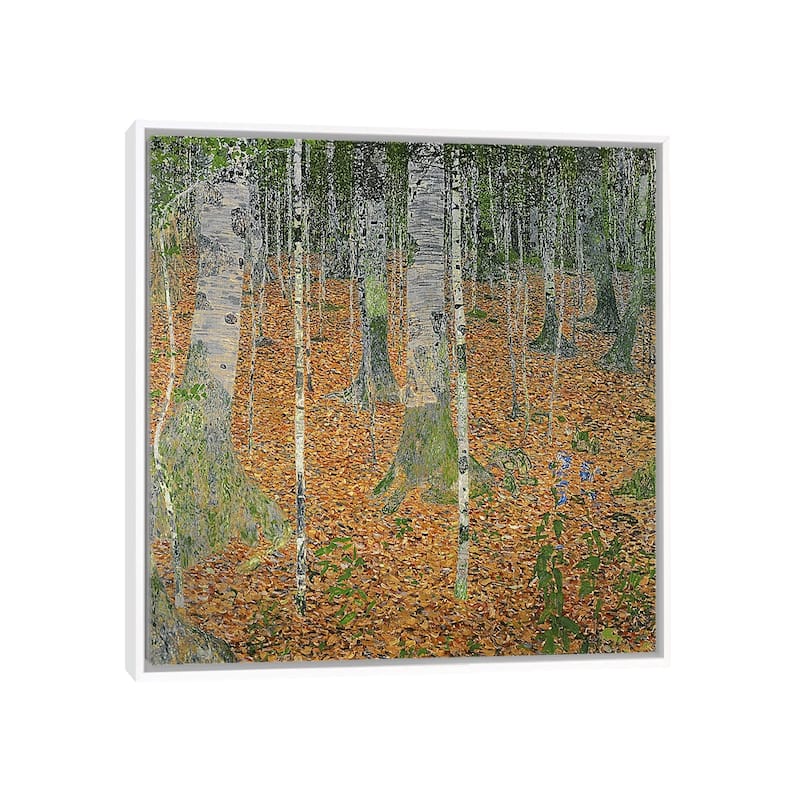 iCanvas "The Birch Wood, 1903" by Gustav Klimt Framed Canvas Print - White - 18x18