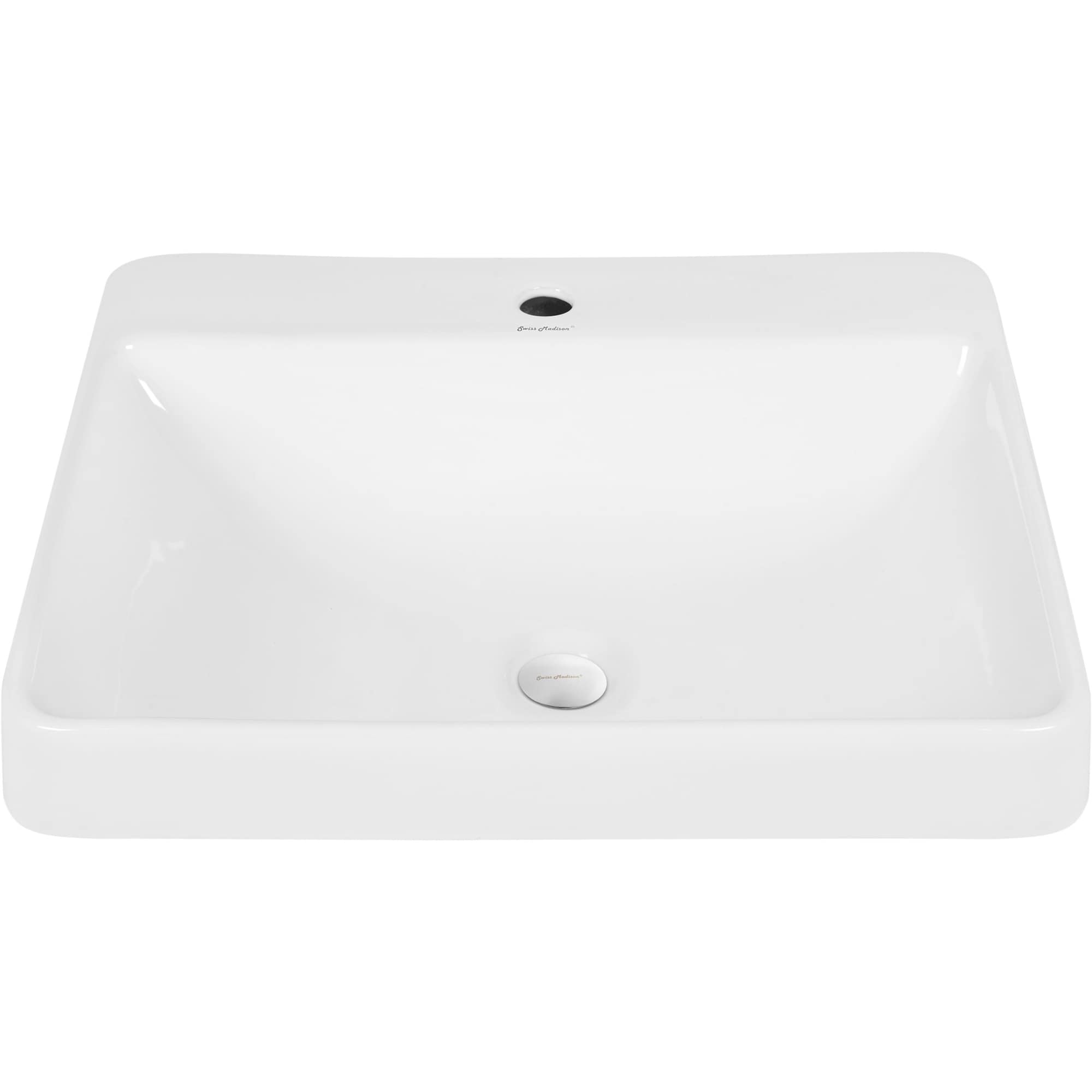 Swiss Madison Carre 23-1/4" Rectangular Vessel Ceramic Bathroom Sink