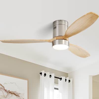 52 Inch Flush Mount Blades Ceiling Fan Reverse Airflow,6 Wind Speed,Remote Control - 52 Inch Diameter