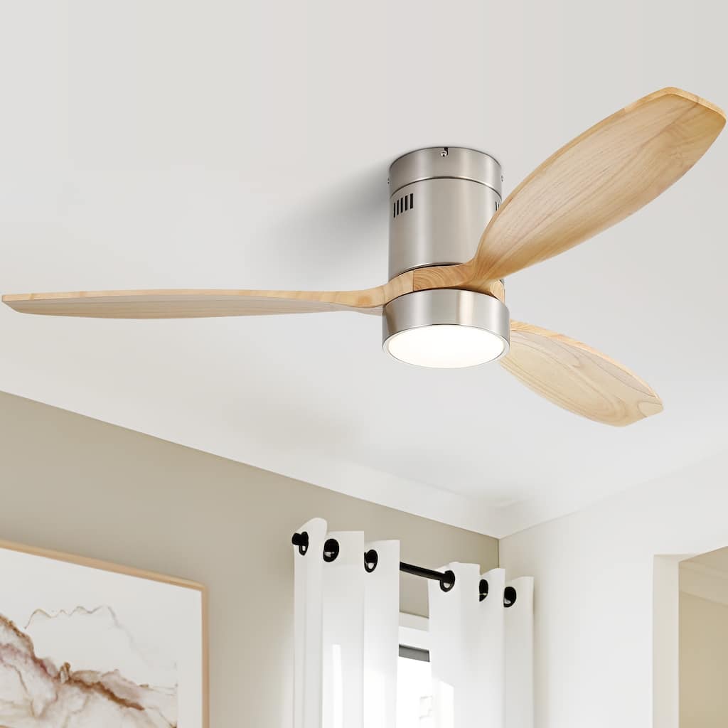 52 Inch Flush Mount Blades Ceiling Fan Reverse Airflow,6 Wind Speed,Remote Control - 52 Inch Diameter