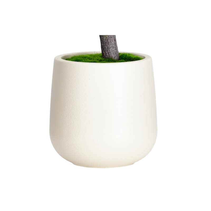 6 ft. Artificial East Ficus Tree in White Decor Pot - 31.5 in. W x 31.5 in. D x 72 in. H