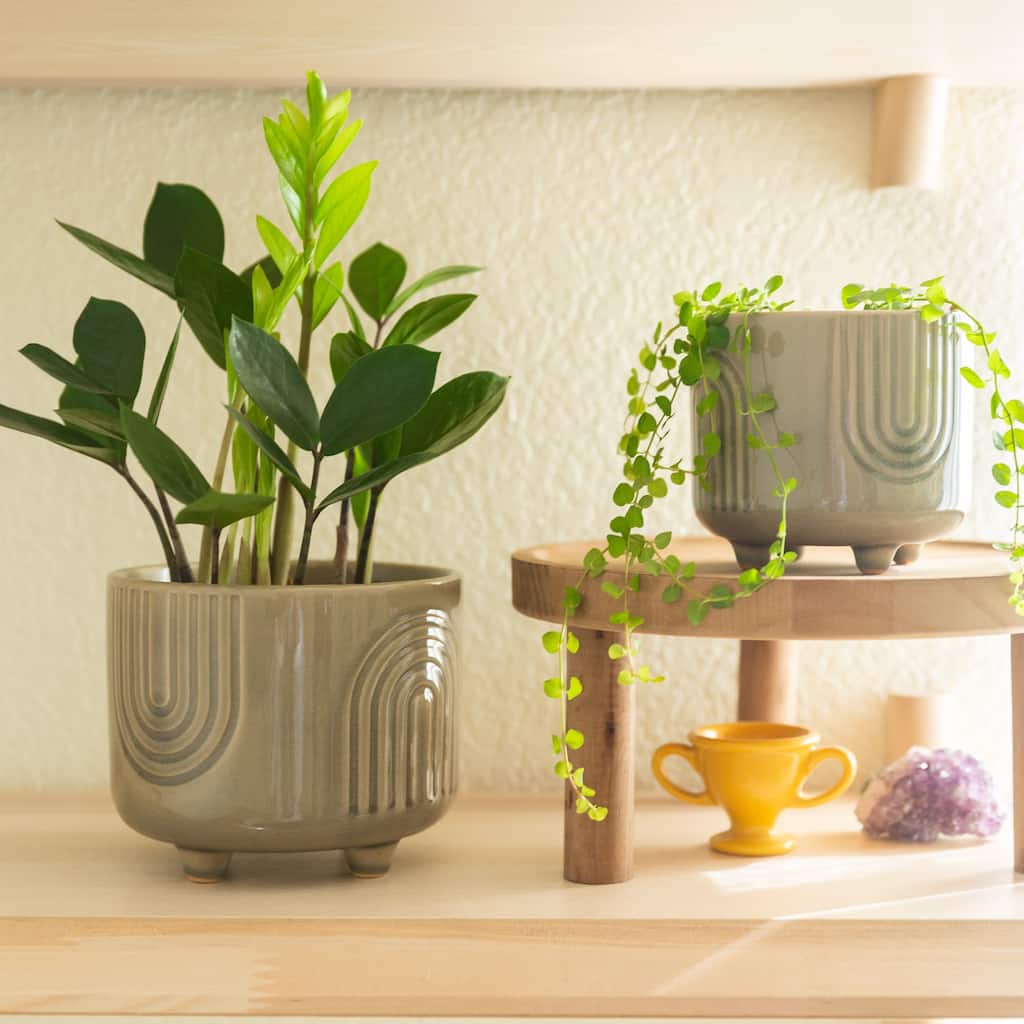 Rainbow footed planters, set of 2