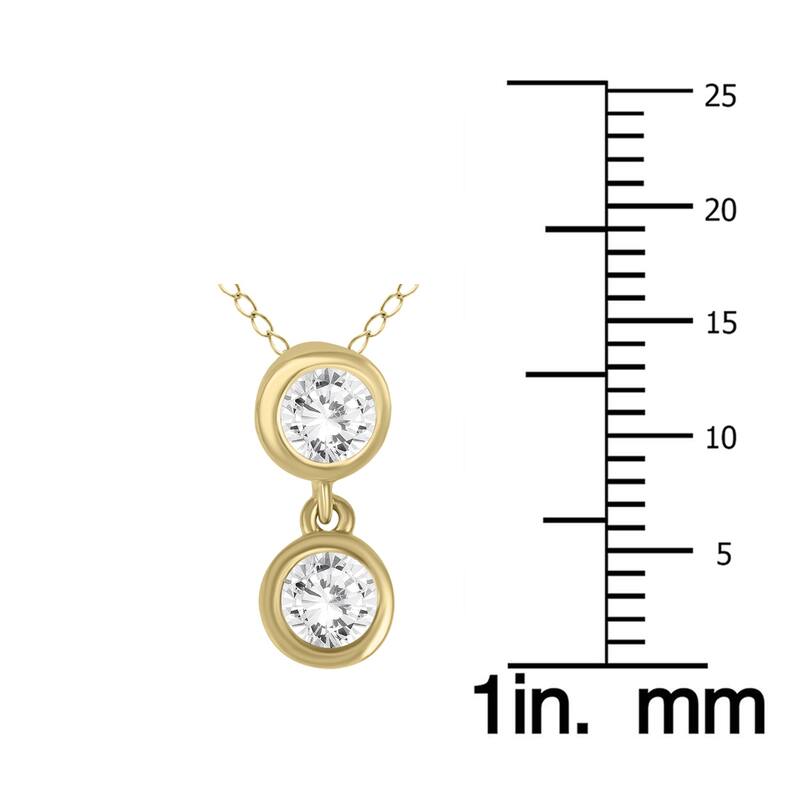 Marquee 1/2 Carat TW Two Stone Diamond Pendant in 14K Yellow Gold