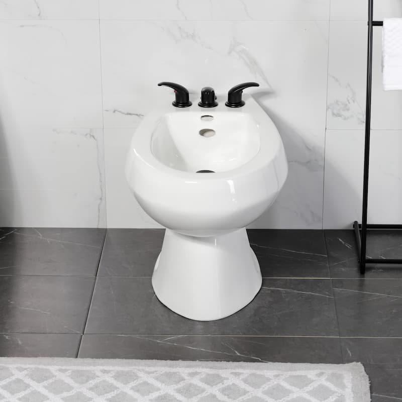 Kingston Brass Three-Handle Deck Mount Bidet Faucet