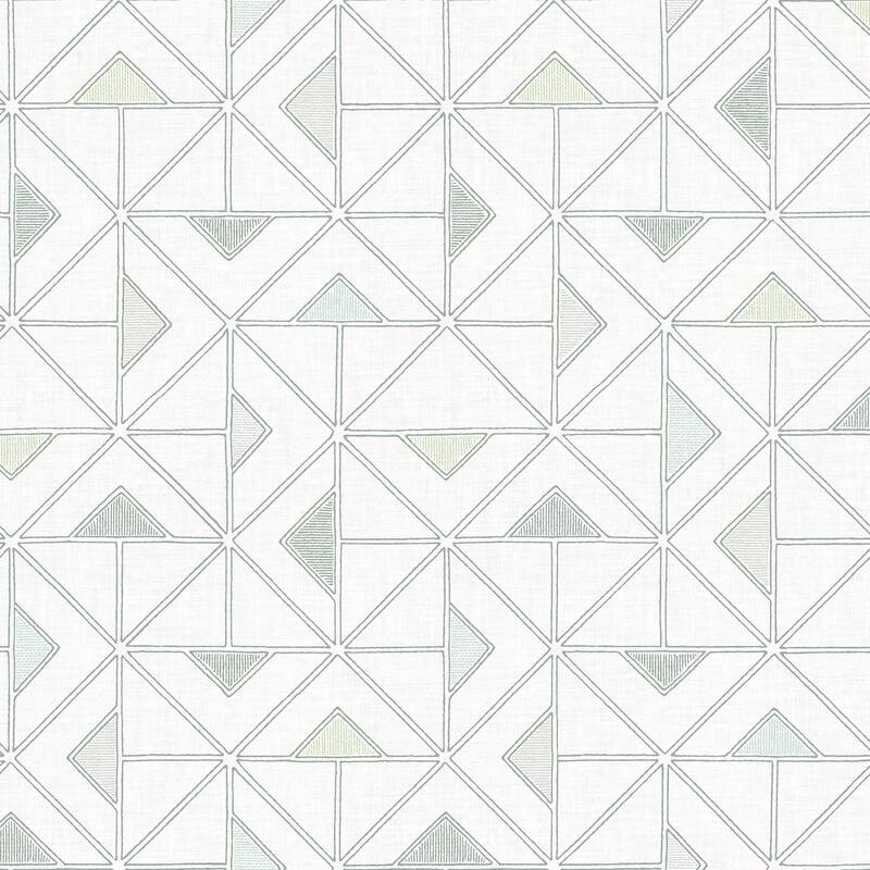 A-Street Prints Jekyl Green Triangles Wallpaper