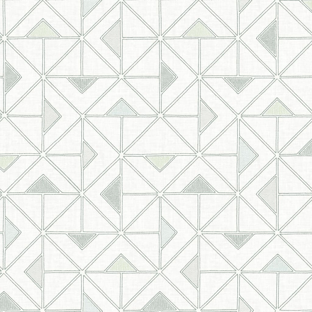 A-Street Prints Jekyl Green Triangles Wallpaper