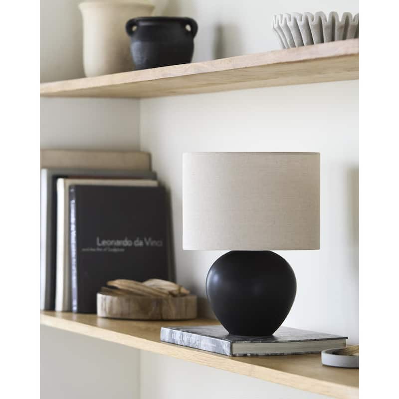 Livabliss Elio Modern Accent Table Lamp - 13"H x 10"W x 10"D - Black