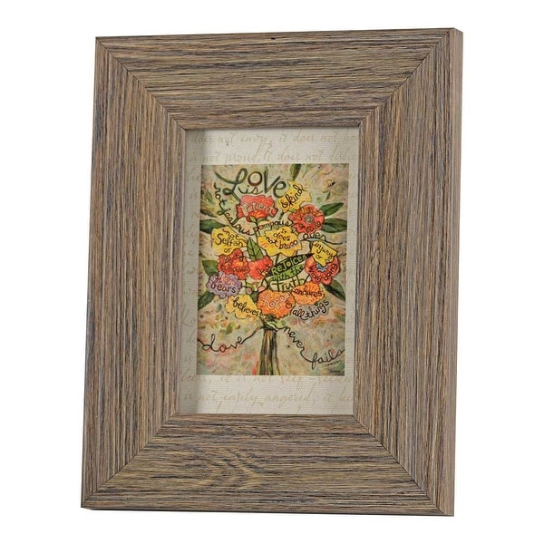 9" x 7" Orange and Red Rectangular Framed Floral Wall decor - N/A