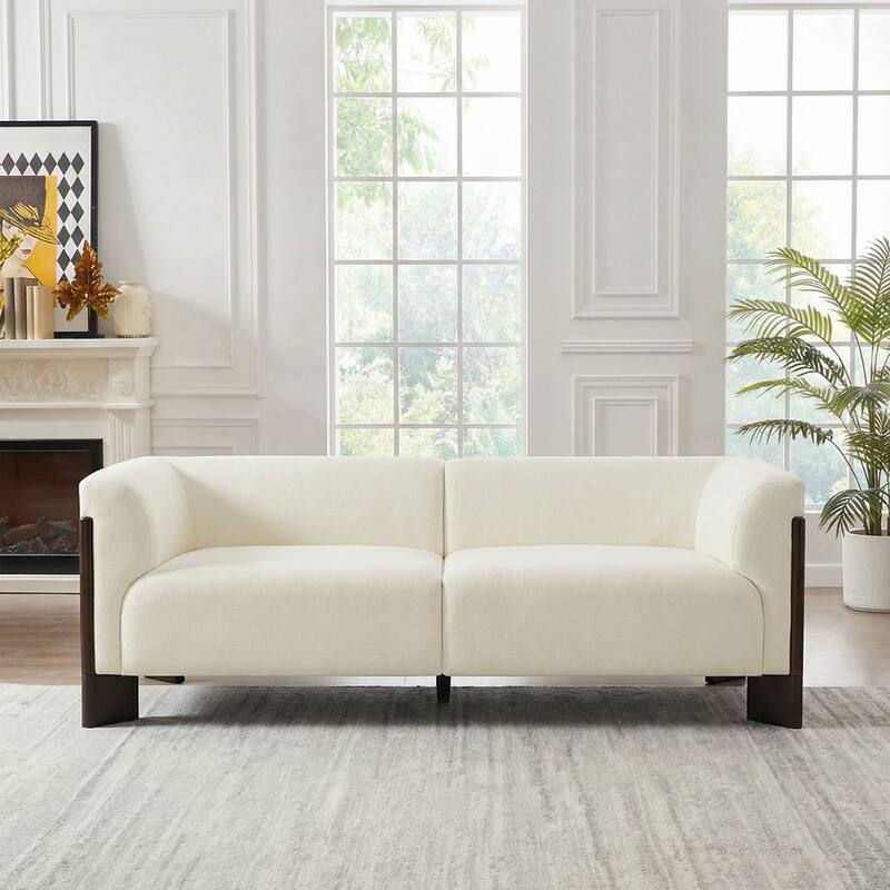 Modern Oversized Sofa Loveseat with Wood Legs