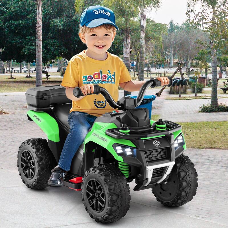 Gymax 6V Kids Ride On ATV w/ Music & Spray Function USB Port Storage