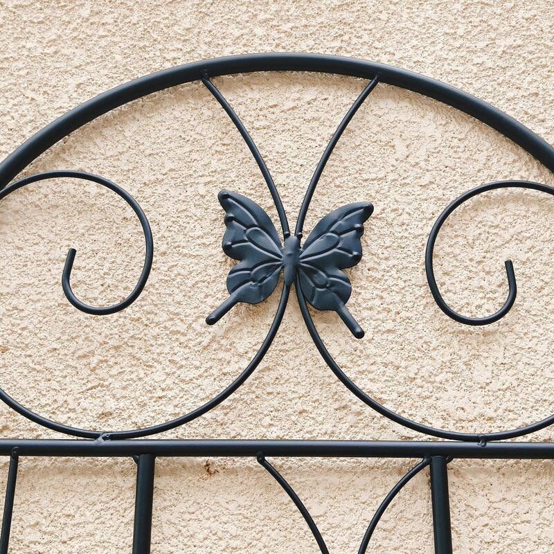 Anmytek Iron Plant Trellis White Decorative Climbing Plant Stand Garden Balcony Decor