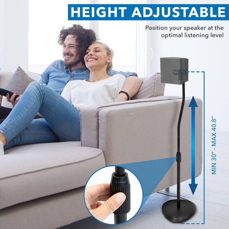 Mount-It! Height Adjustable Speaker Floor Stands 2 Count