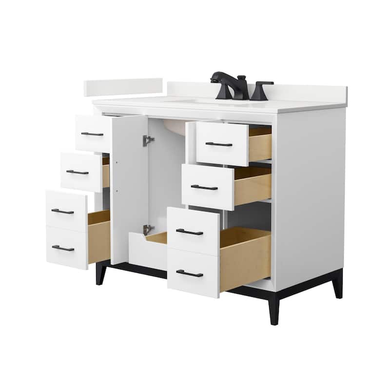 Wyndham Collection WCH818142S-QTZ-US3MXX Amici 42" Free Standing