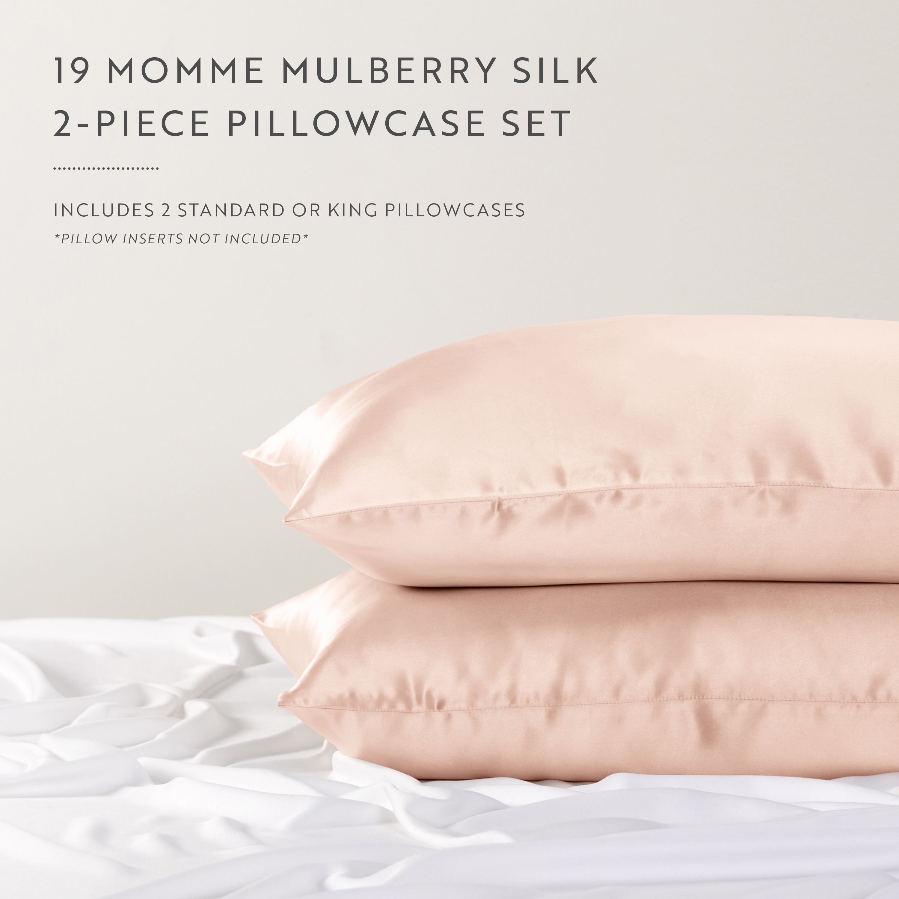 Becky Cameron 100% Mulberry Silk Zippered Pillowcase 2 Piece Set