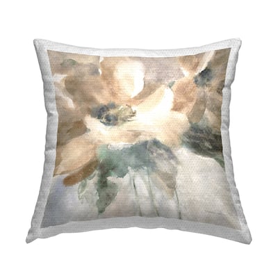 Stupell Abstract Beige Flower Blossoms Printed Outdoor Throw Pillow Design by Danhui Nai
