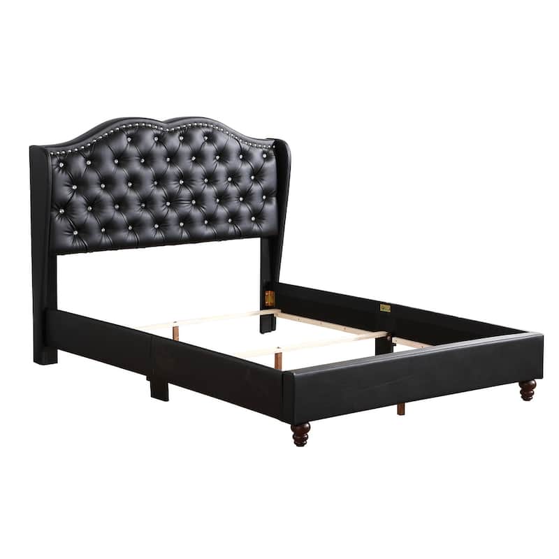Joy Jeweled Tufted King Panel Bed