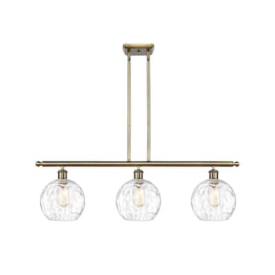 Innovations Lighting Athens Water Glass 3 Light 36" Island Light - 8" Shade