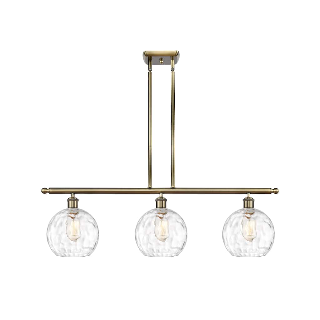 Innovations Lighting Athens Water Glass 3 Light 36" Island Light - 8" Shade