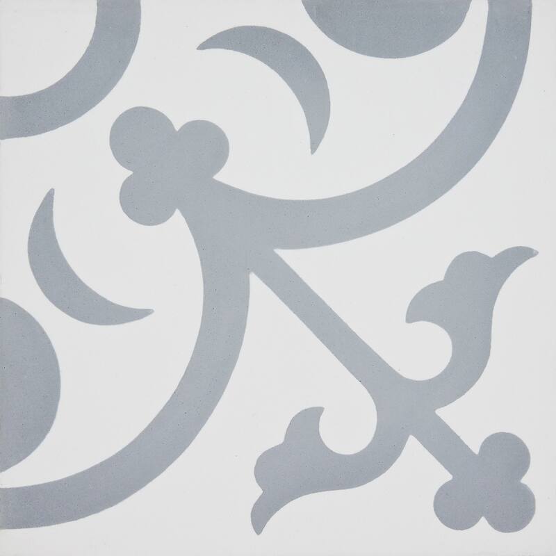 Handmade Nador in White and Grey Tile, Pack of 12 (Morocco)