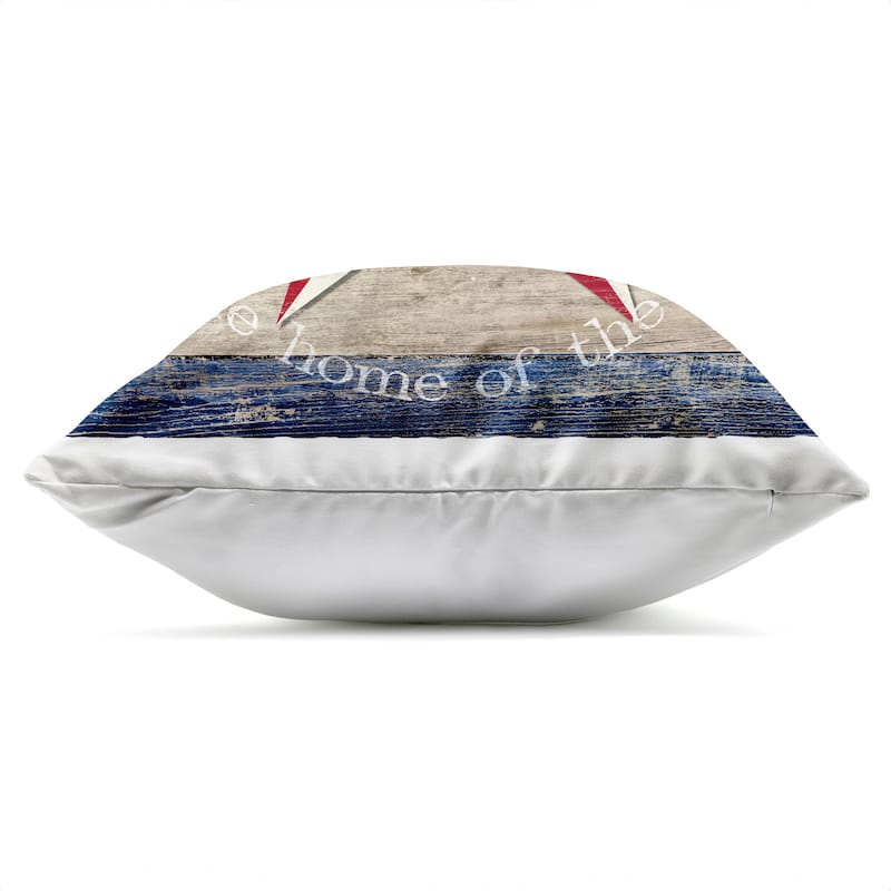Stupell Patriotic Star & Phrase Printed Outdoor Throw Pillow Design by Susan Arnot
