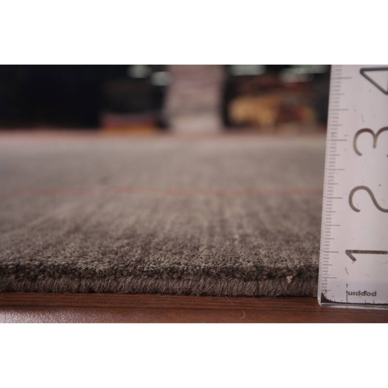 Brown Gabbeh Oriental Area Rug Hand-Knotted Wool Carpet - 5'0"x 6'11"