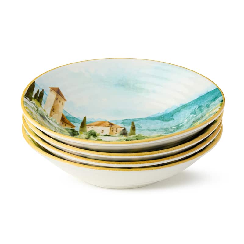 Certified International Tuscany 9" Pasta Bowls,38 oz.,Set of 4 - 9'' W x 9'' D x 2.25'' H