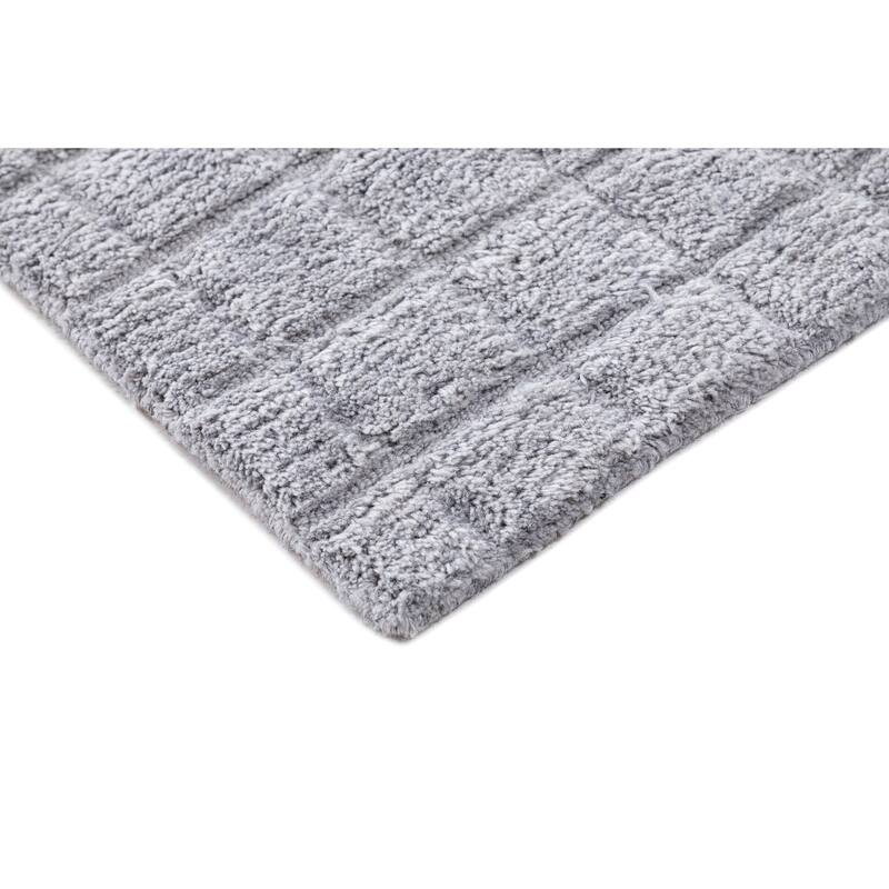 Terra by Obeetee Manhattan Squares Gray Rug