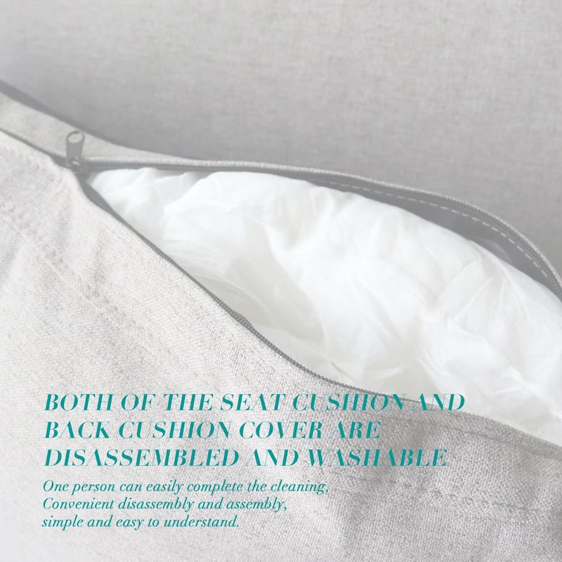 Linen Fabric Upholstery Sectiona with Storage