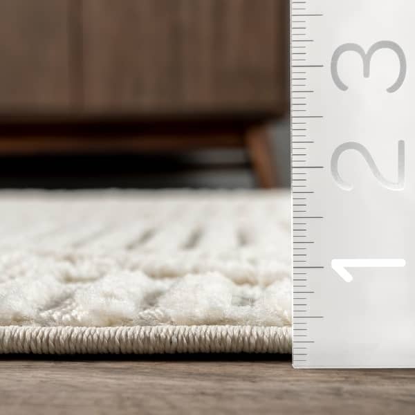 dimension image slide 1 of 3, Balboa Textured Tile Area Rug