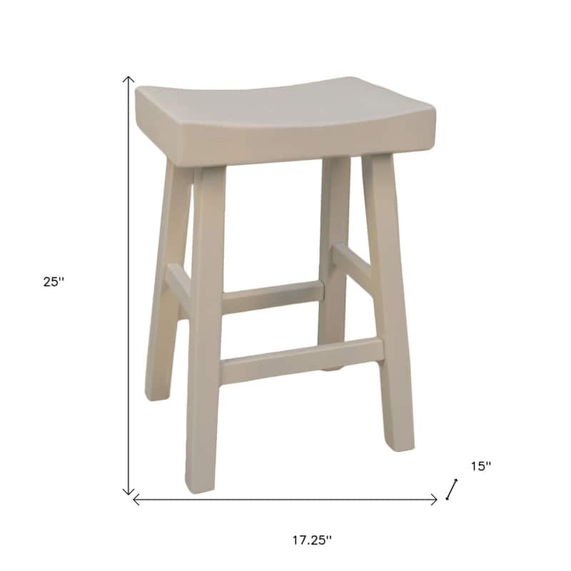 Modern Solid Wood Bar Stool with Footrest, Armless and Backless Design for Kitchen or Dining Room