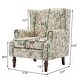 preview thumbnail 5 of 13, 2 Set Transitional Patterned Wingback Accent Chairs with NailHead