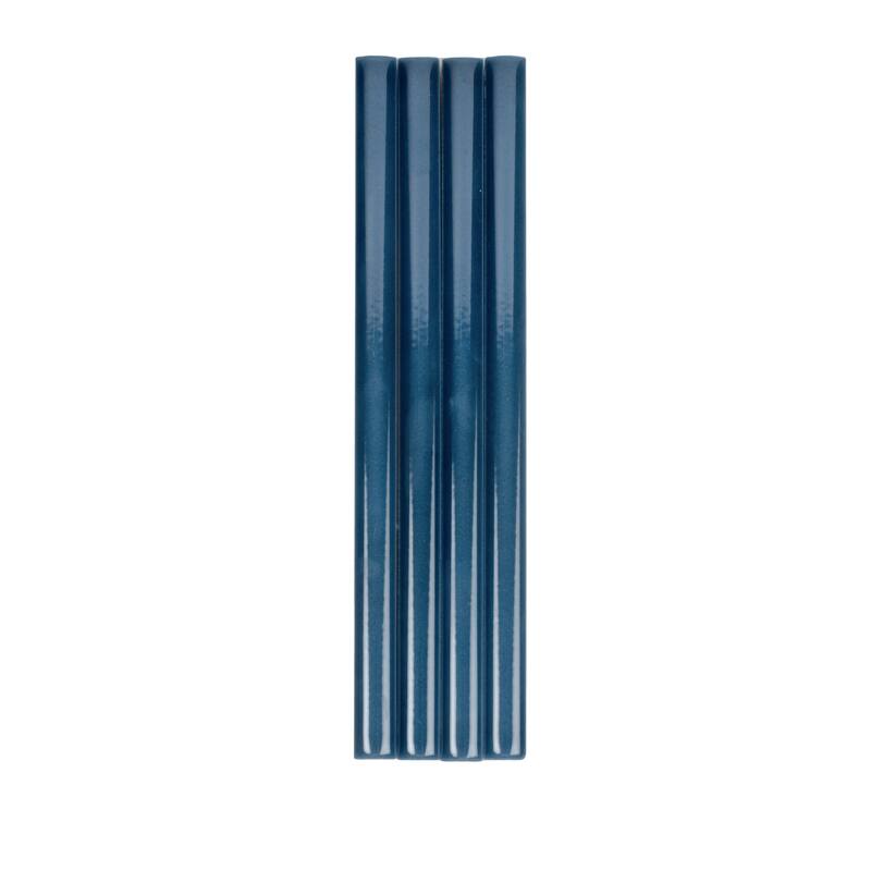 Apollo tile 0.5" x 8" Silken Glossy Navy Blue Ceramic Tile (0.3 sq ft/case) - 10 Pack