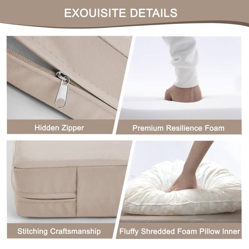 Outdoor Loveseat Cushion Set (Set of 1 Seats,48x24in, 2 Backs,24x18in )
